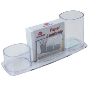 PORTA LAPIS/CLIPS/LEMBRETE REF.740 REDONDO CRISTAL ACRIMET