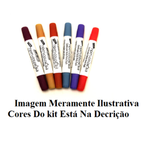 CANETA PARA TECIDO C/6 CORES PONTA DUPLA REF.479 MAGIC COLOR