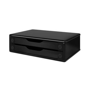 SUPORTE PARA MONITOR 2 GAVETAS MDF BLACK PIANO 3346 SOUZA