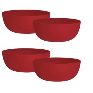 KIT4 UNIDADES BOWL VERMELHO 1100 ML SÃO BERNARDO