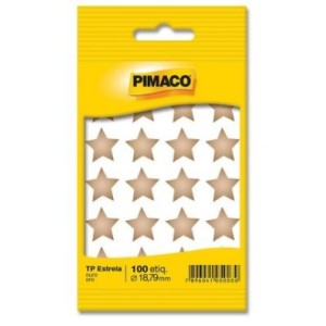 ETIQUETA ESTRELA OURO COM 100 UNIDADES PIMACO