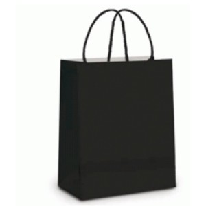 SACOLA DE PAPEL PRETA 24 X 10,5 X 39 CM REF.116 ZAGAROLLO