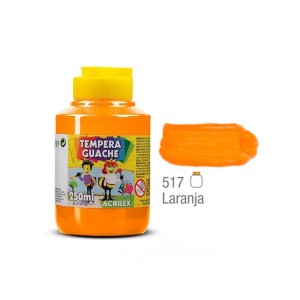 TINTA GUACHE LARANJA 517 DE 250ML ACRILEX