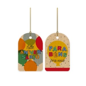 TAG PARA PRESENTE ANIVERSÁRIO 5X8CM COM 12 CROMUS