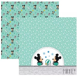 FOLHA SCRAPBOOK DECORADA MICKEY BABY BRINQUEDOS REF.19333 TOKE E CRIE
