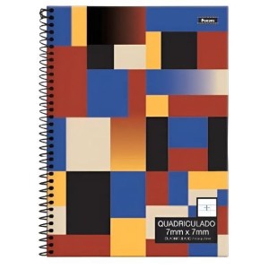 CADERNO 80FLS 0,7x0,7 QUADRICULADO UNIVERSITÁRIO CAPA DURA ESPIRAL FORONI