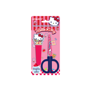 TESOURA ESCOLAR 13CM HELLO KITTY COM CAPA PROTETORA LEO&LEO